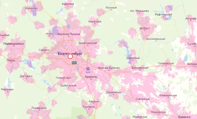 Зона покрытия Мегафон в городе Первоуральск и области 