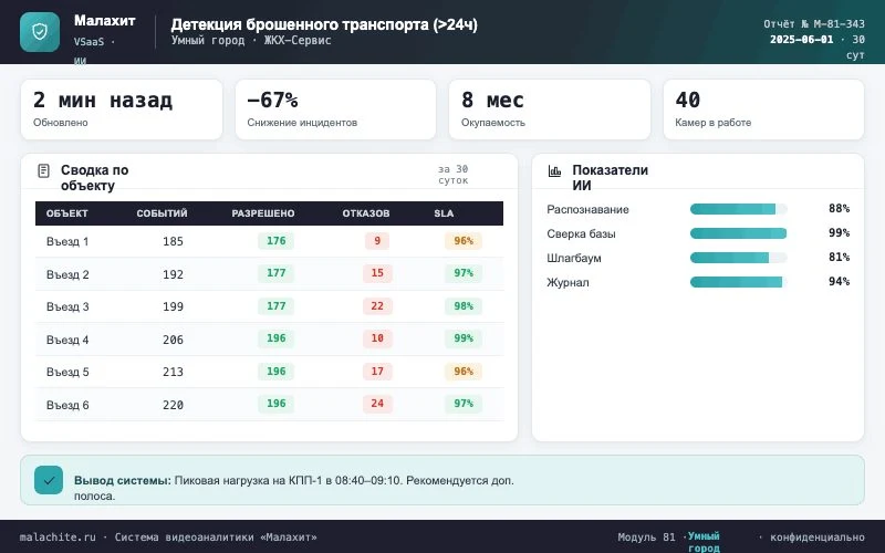 Отчёт за период — Система Малахит