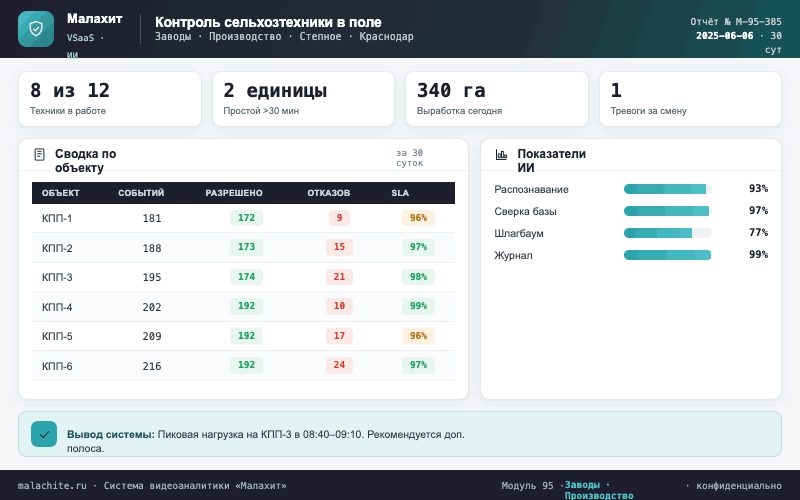 Отчёт за период — Система Малахит